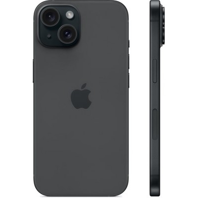 Смартфон Apple iPhone 15 128 ГБ, Dual: nano SIM + eSIM, черный - фото 34624