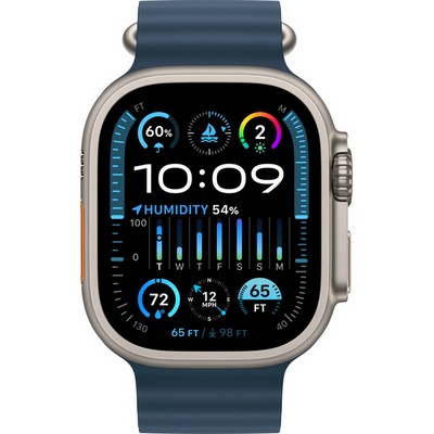Умные часы Apple Watch Ultra 2 GPS + Cellular, 49 мм, корпус из титана, ремешок Ocean синего цвета - фото 35293