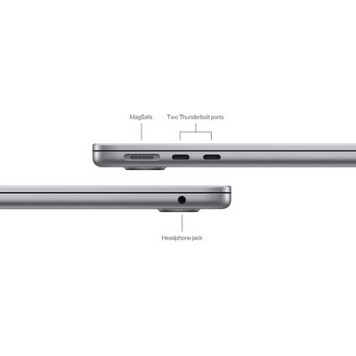 Ноутбук Apple Macbook Air 13 2024 (Apple M3, 10-core GPU, 8Gb, 512Gb SSD) MRXP3 Space Gray - фото 39400