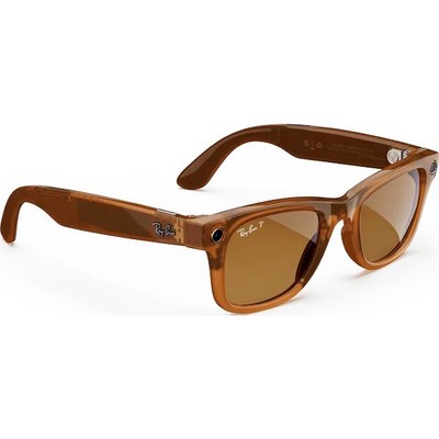 Умные очки Ray-Ban Wayfarer RW4006 Shiny Caramel Transparent/ Brown Polarized - фото 49910