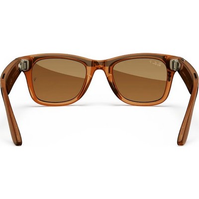 Умные очки Ray-Ban Wayfarer RW4006 Shiny Caramel Transparent/ Brown Polarized - фото 49911