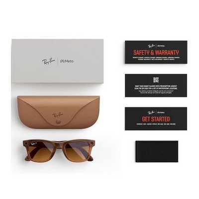 Умные очки Ray-Ban Wayfarer RW4006 Shiny Caramel Transparent/ Brown Polarized - фото 49912