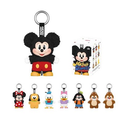 Pop Mart Labubu Mickey Family Cute Together Keychain Series Blind Box - фото 50342