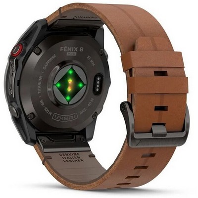 Умные часы Garmin Fenix 8 Pro 51mm Amoled Sapphire Titanium Carbon Grey Chestnut Leather 010-03199-40 - фото 55867