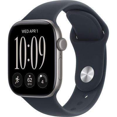 Умные часы Apple Watch Series 12 42mm GPS Space Gray Aluminum Case with Navy Blue Sport Band SM/ML - фото 60700