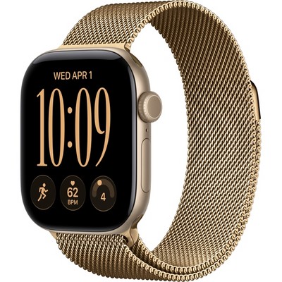 Умные часы Apple Watch Series 12 42mm GPS Light Gold Aluminum Case with Radiant Gold Milanese Loop SM/ML - фото 60715