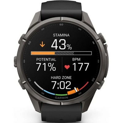Умные часы Garmin Fenix 9 Pro 43mm Amoled Sapphire Carbon Gray DLC Titanium with Black/Pebble Gray Silicone Band (010-04335-16) - фото 61241
