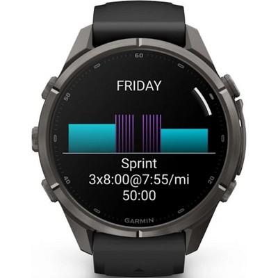 Умные часы Garmin Fenix 9 Pro 43mm Amoled Sapphire Carbon Gray DLC Titanium with Black/Pebble Gray Silicone Band (010-04335-16) - фото 61244