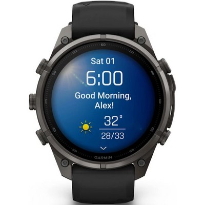 Умные часы Garmin Fenix 9 Pro 47mm Amoled Sapphire Carbon Gray DLC Titanium with Black/Pebble Gray Silicone (010-04336-16) - фото 61264