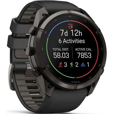 Умные часы Garmin Fenix 9 Pro 51mm Amoled Sapphire Carbon Gray DLC Titanium with Black/Pebble Gray Silicone (010-04337-16) - фото 61283