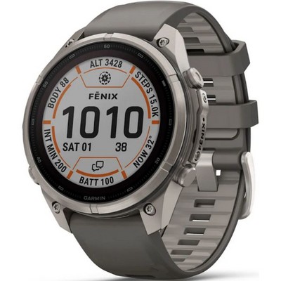 Умные часы Garmin Fenix 9 Pro 47mm Solar Sapphire Titanium with Pebble Gray/Silver Gray Silicone Band (010-04338-06) - фото 61623