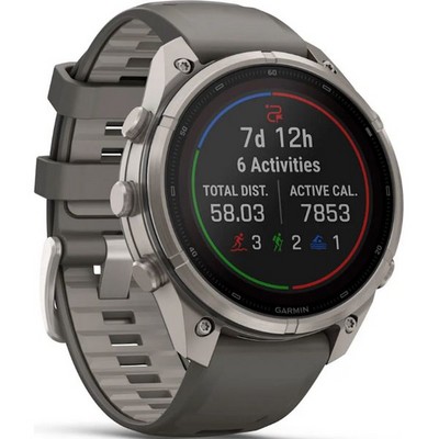 Умные часы Garmin Fenix 9 Pro 47mm Solar Sapphire Titanium with Pebble Gray/Silver Gray Silicone Band (010-04338-06) - фото 61626