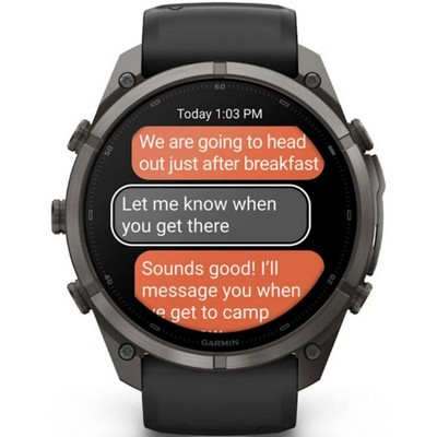 Умные часы Garmin Fenix 9 Pro inReach 51mm Amoled Sapphire Carbon Gray DLC Titanium with Black/Pebble Gray Silicone Band (010-0 - фото 61375