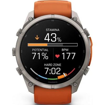 Умные часы Garmin Fenix 9 Pro inReach 51mm Amoled Sapphire Titanium with Autumn Orange/Spark Orange Silicone Band (010-04337-01 - фото 61380