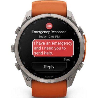 Умные часы Garmin Fenix 9 Pro inReach 51mm Amoled Sapphire Titanium with Autumn Orange/Spark Orange Silicone Band (010-04337-01 - фото 61383