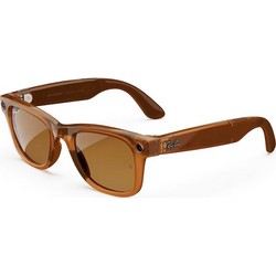 Умные очки Ray-Ban Wayfarer Shiny Caramel Transparent/ Brown Polarized