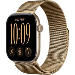 Умные часы Apple Watch Series 12 46mm GPS Light Gold Aluminum Case with Radiant Gold Milanese Loop SM/ML