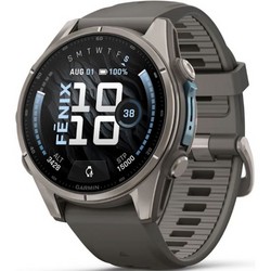 Умные часы Garmin Fenix 9 43mm Amoled Sapphire Titanium with Pebble Gray Silicone Band (010-04761-11)