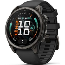 Умные часы Garmin Fenix 9 47mm Amoled Sapphire Carbon Gray DLC Titanium with Black Silicone Band (010-04762-11)