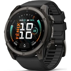 Умные часы Garmin Fenix 9 51mm Amoled Sapphire Carbon Gray DLC Titanium with Black Silicone Band (010-04763-11)
