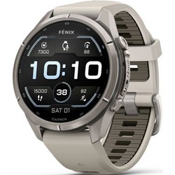 Умные часы Garmin Fenix 9 Pro 43mm Amoled Sapphire Titanium with Fog Gray/Dark Sandstone Silicone Band (010-04335-86)